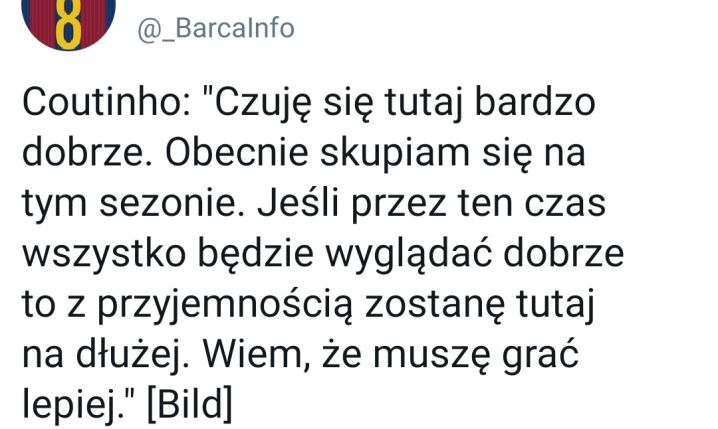 Philippe Coutinho na temat SWOJEJ PRZYSZŁOŚCI